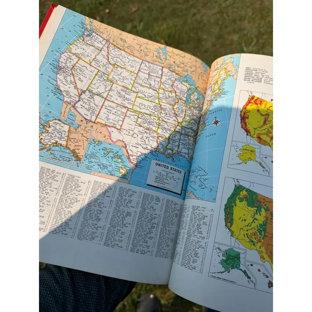 Mid Century Vintage 1980 TIME - The Hammond World Atlas Hardcover Book, Vintage
